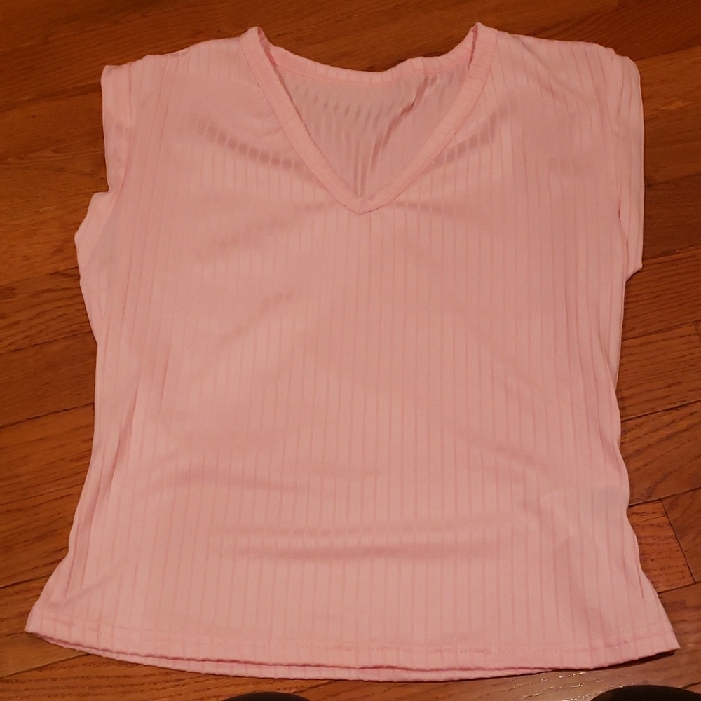 Elegant Pink V-Neck Blouse